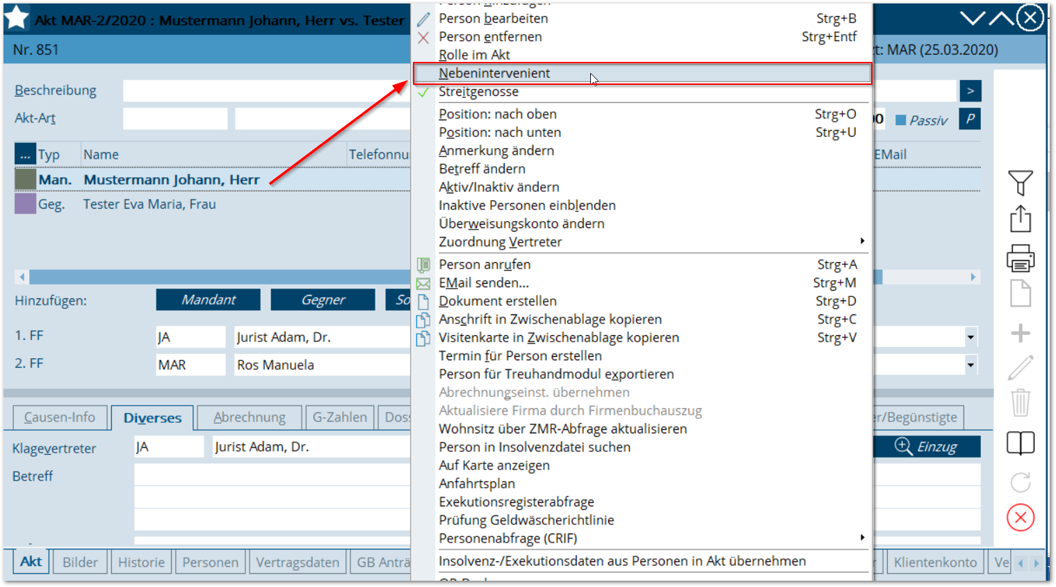 BAS_Zuordnung Nebenintervenient