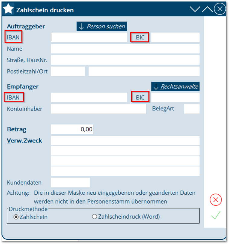 BAS_Zahlscheindruck - Überweisungen