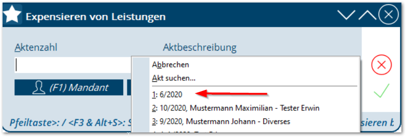 BAS_Übergreifende Erfassung,Expensieren von Leistungen (Strg+U)_2