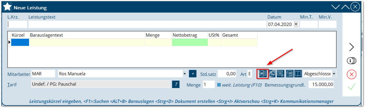 BAS_Erfassung mit Dokumenterstellung