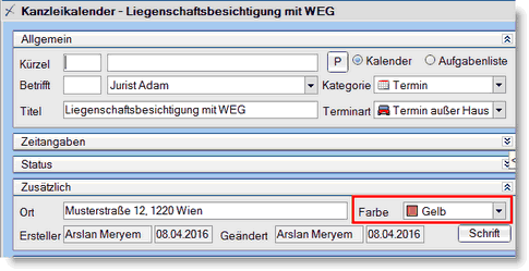 Kal gesamten Term Farb
