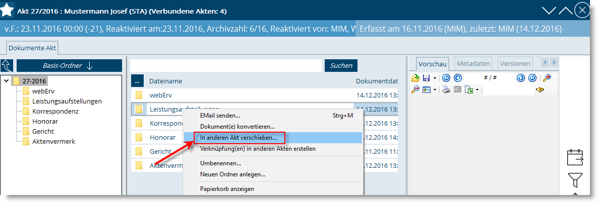 BAS_Verschieben von Dokumenten,Ordnern in anderen Dokumentenarchiv