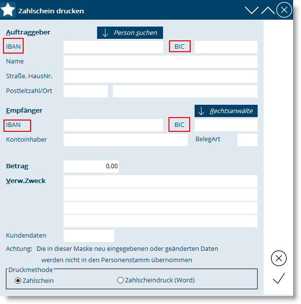 BAS_Zahlscheindruck - Überweisungen