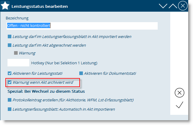 BAS_Leistungsstatus Warnung bei Aktarchivierung